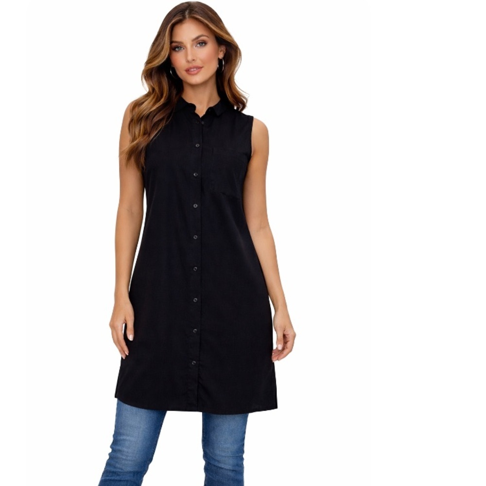 LEMAIRE BLACK SLEEVELESS SHIRT